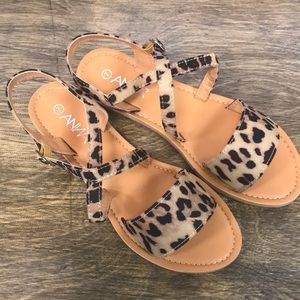 Leopard Strap Sandals